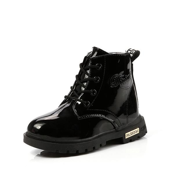 

new arrivals children boots kids shoes boys girls plush ankle boots warm snow boots pu leather baby motorcycle 060 wmtwdj rimmer, Black