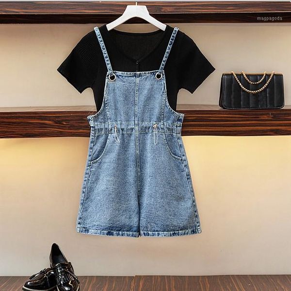 

suspender plus size denim bib pinafore overall shorts for women (with ) l xl 2xl 3xl 4xl 5xl1, Black;white