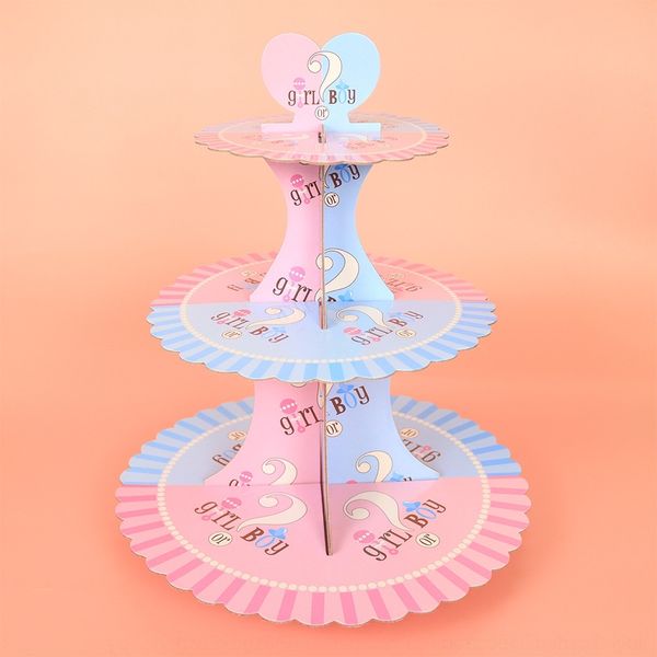 

aic8c three-layer gender reveals new paper cake rack distribution dessert supplies cake dessertdessert desserttable decoration multi-layer s