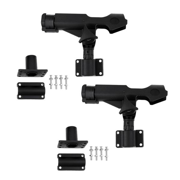 

2 pieces side rail flush mount 360 degree swivel kayak boat fishing rod holder rack tackle accessories