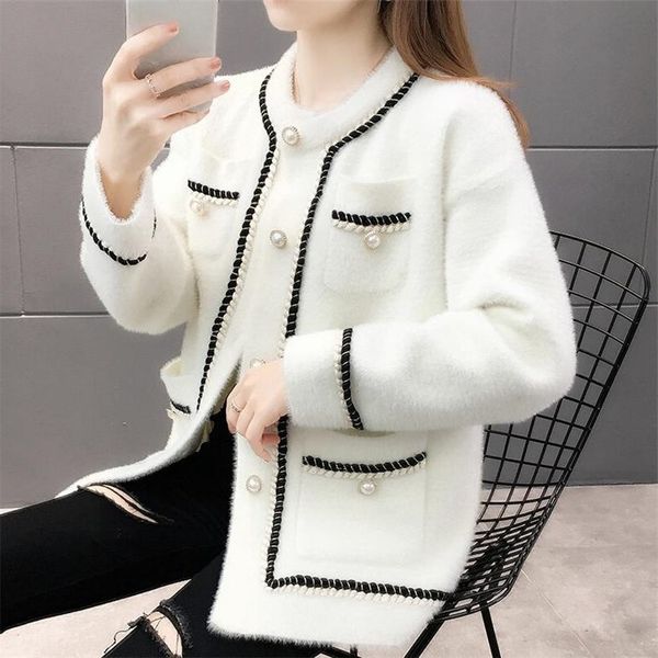 

coatjacket полупальто zbdcw малого женских женщин платье 2020 новая осень и зима норки осень сверху короткое пальто имитации аромат волос ca, White;black