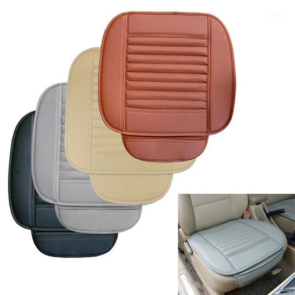 

1pcs universal car front row seat cover no fade breathable pu leather pad mat for auto chair seat cushion auto accessories1