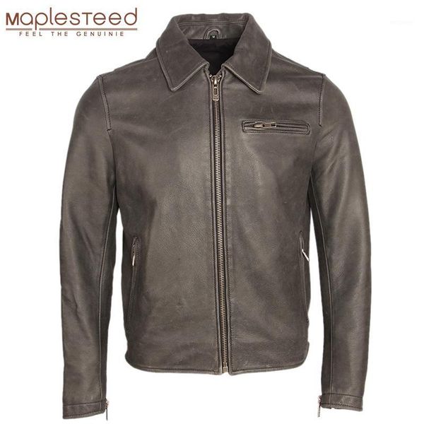 

distressed leather jacket men vintage leather coat gray 100% natural cow skin men's bomber jackets autumn clothing m1591, Black