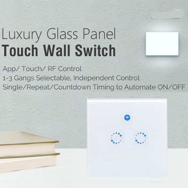 

white t1 1/2/3 button wifi & rf 86 type uk smart wall touch light switch uk plug1
