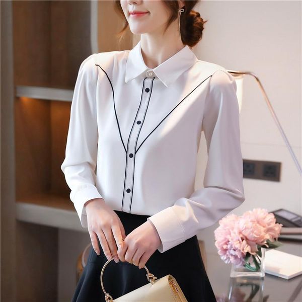 

blouse women white shirts for women striped blouses woman chiffon office lady print shirt woman long sleeve shirt plus size