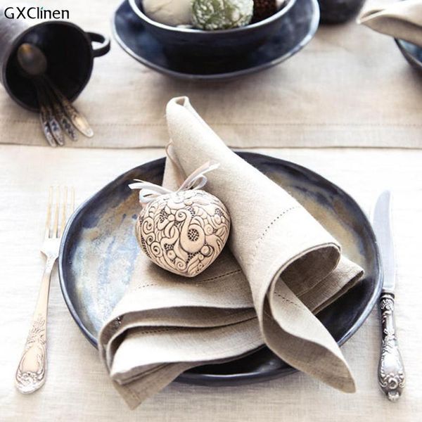 

12pcs natural linen white hemstitched napkins cocktail napkin for party wedding table cloth linen napkins cotton