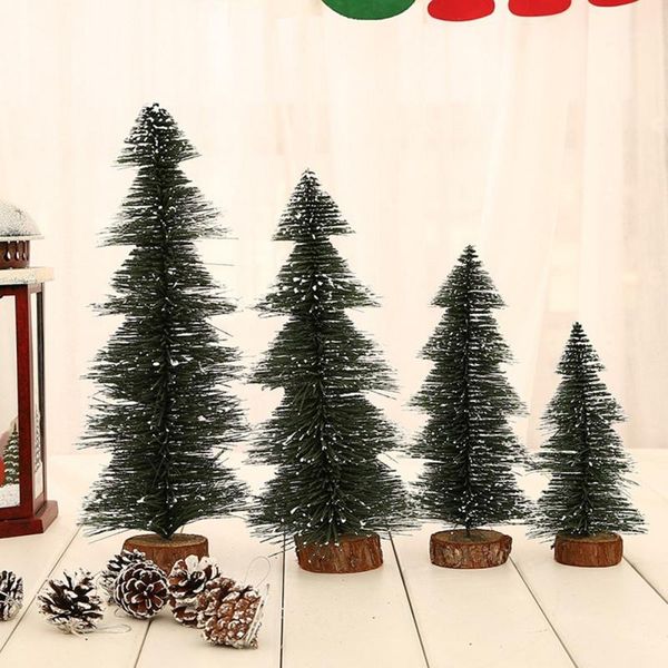 

christmas decorations mini flocking tree for gift portable pagoda unique pine with snow1