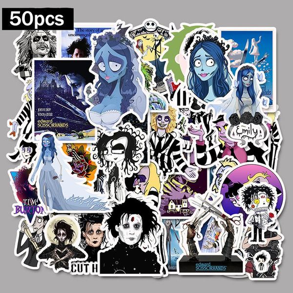 

50шт наклейки тим бертон классический фильм эдвард руки-ножницы водонепроницаемый наклейки для детей игрушки laptop багажа скейтборд средсва