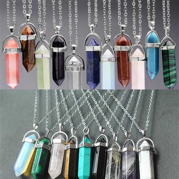 

amethyst quartz jewelry rose necklace crystals bead chakra healing point women men natural stone pendants