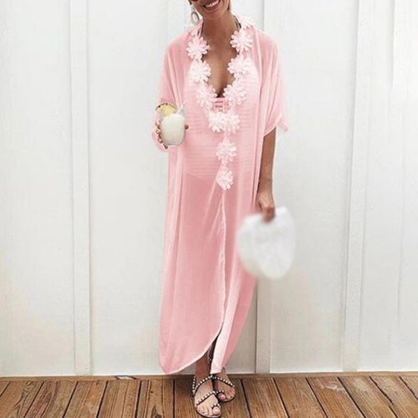 

summer holiday beach dress women fashion bohemian style chiffon casual loose stitching flower maxi kg-210, Black;gray