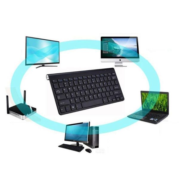 

waterproof 2.4g wireless silent keyboard and mouse set for pc computer smart tv
