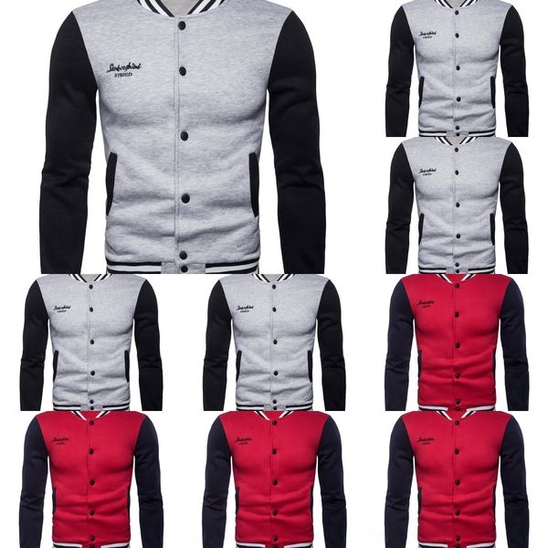 

imuyd осень 2019 baseball костюма шерсть пары шерсть нового loverswear положения и женщины флиса мужского воротника свитер бейсбол контрастн, Black