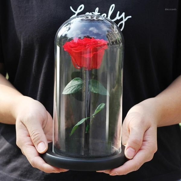 

red eternal life flower immortal rose rose in glass dome mothers day gift valentines day gift1