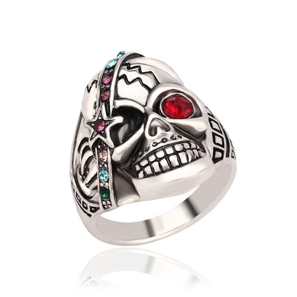 

man rings classic garden flower skull ring for man zinc alloy man's punk style jewelry 31010 wmtbec bdesybag, Bronze;silver