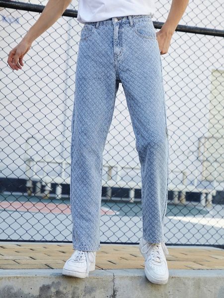 

men solid straight leg jeans a1pp#, Blue