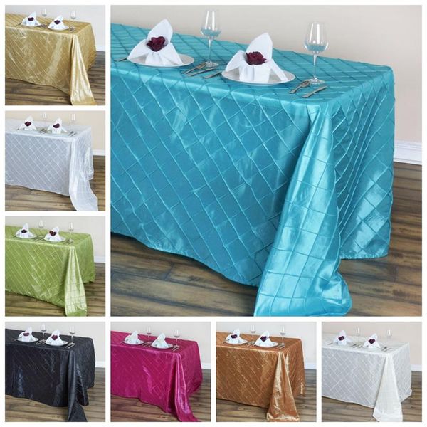 

1pcs sold taffeta pintuck rectangle tablecloth banquet round table cloth overlay for wedding event party decoration