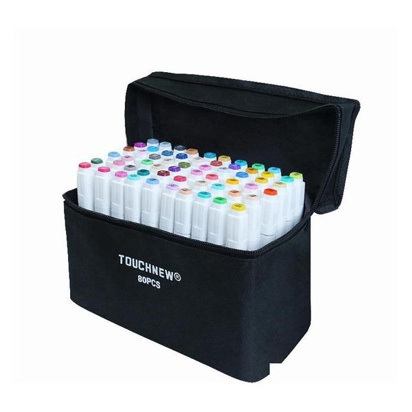 

2021 touchfive 80 colors market pens luxury pen oily sketch marker art supplies for animation manga draw brush creative christmas uovac