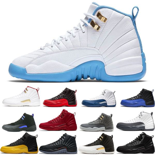 

man basketball shoes athletic 12 12s black purple blue stone cny dark concord grey fiba flu game french royal gamma gym red o-black reverse, White;red