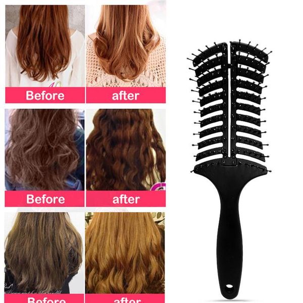 

plastic hair scalp massage brush straight comb brush hairdressing styling tools salon home curly hair br sqcsgq, Silver