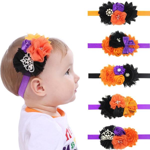 

свежий тюрбан новорожденный принцессы детский головной убор haarband pearl хэллоуин оголовье ягнятся симпатичные hairbands 2pcs младенца упр