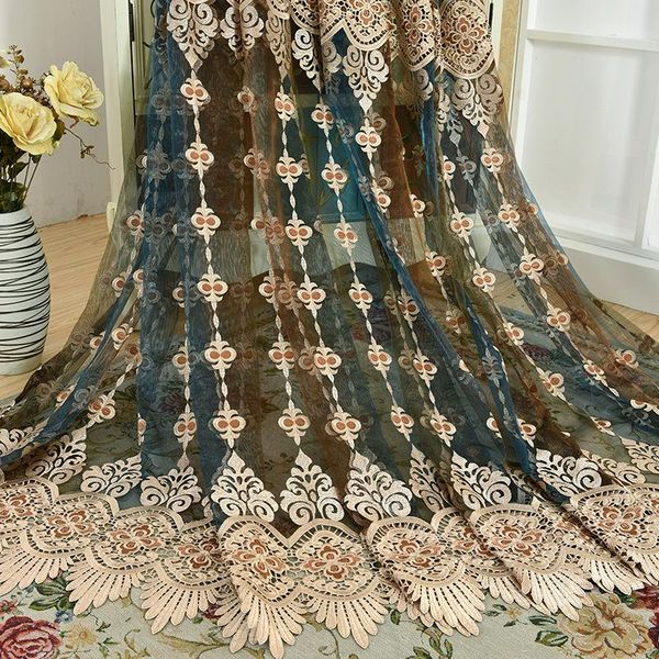 

embroidery window screen high-grade water-soluble embroidery finished custom bedroom window screen cloth
