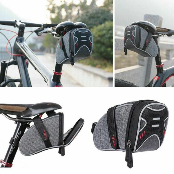 Malas Bicicleta Bolsa de bicicleta Bike de segurança traseira refletiva à prova de chuva Black1