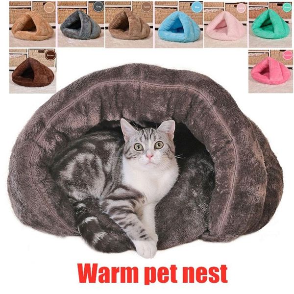 

kennels & pens pet bed for large cats dogs soft nest kennel house sleeping bag mat pad tent pets winter warm cozy beds 2 size s l 5 colors