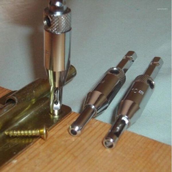

4pcs /set door window hinge hinge hole opener hex bit positioning shaped drilling set woodworking hole tool1