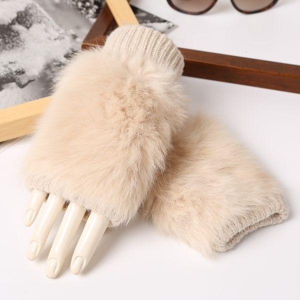 

factoryvaw2open vipkorean winter cute warm student writing girl finger half fingerless rabbit plush glovesmvp