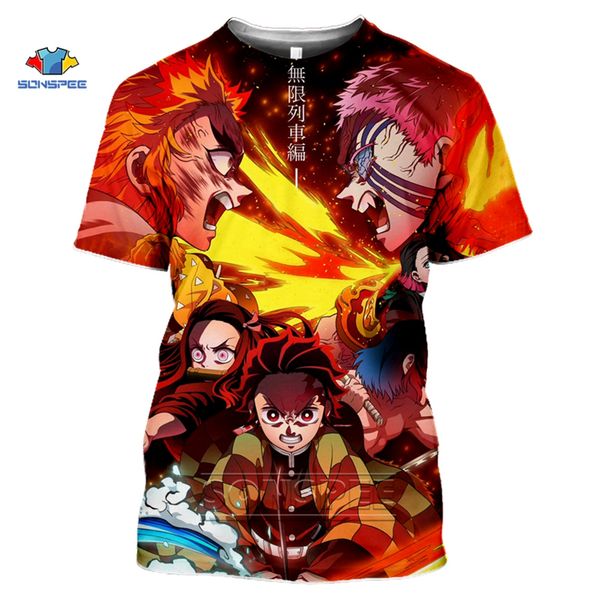 

sumer anime demon slayer: kimetsu no yaiba 3d print shirts anime humor horror men clothing