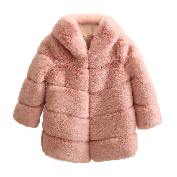 

Winter Girls Fur Coat Elegant Thick Warm Baby Girl Jackets Parka Hooded Children Outerwear Clothes Teenage Kids Windbreaker, Blue