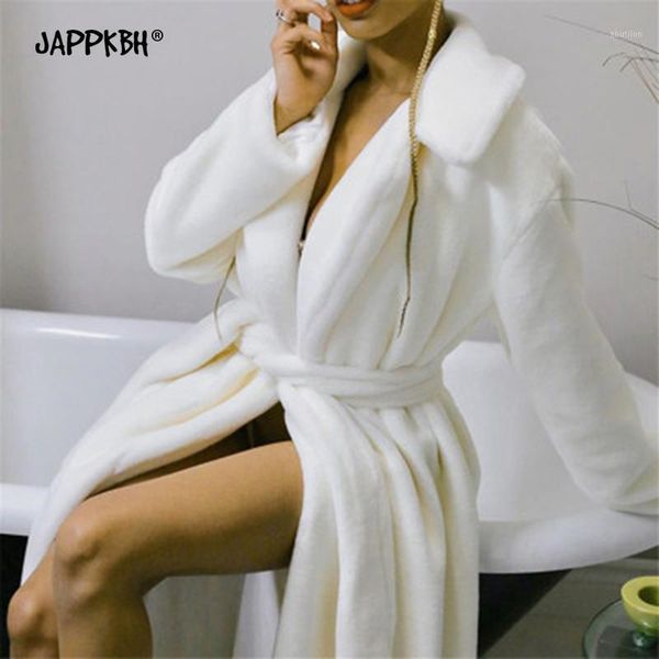 

women's fur & faux coat women 2021 autumn winter thick warm long jackets female casual loose vintage oversized clothes for 3xl1, Black