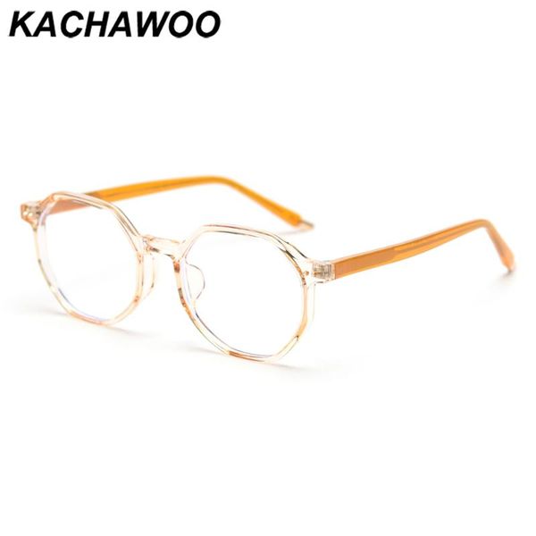 

fashion sunglasses frames kachawoo polygon glasses frame male yellow black grey retro female optical christmas gift items clear lens korean