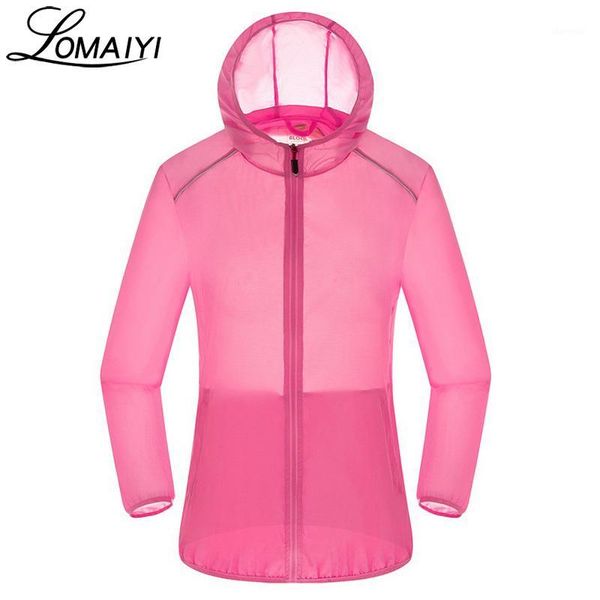 

lomaiyi ultra light anti-uv basic jacket women men waterproof coat 2020 summer windbreaker girls female jackets hooded,am0361, Black;brown