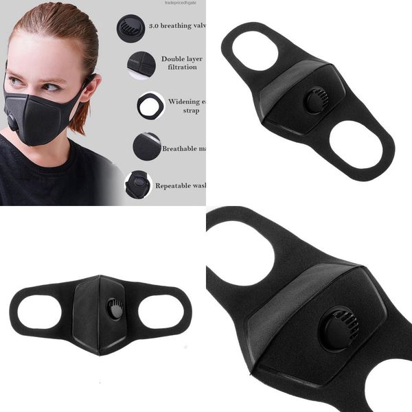 

sponge pm2.5 anti haze breath valve anti-dust 1pc mouth mask activated carbon filter respirator 7s72