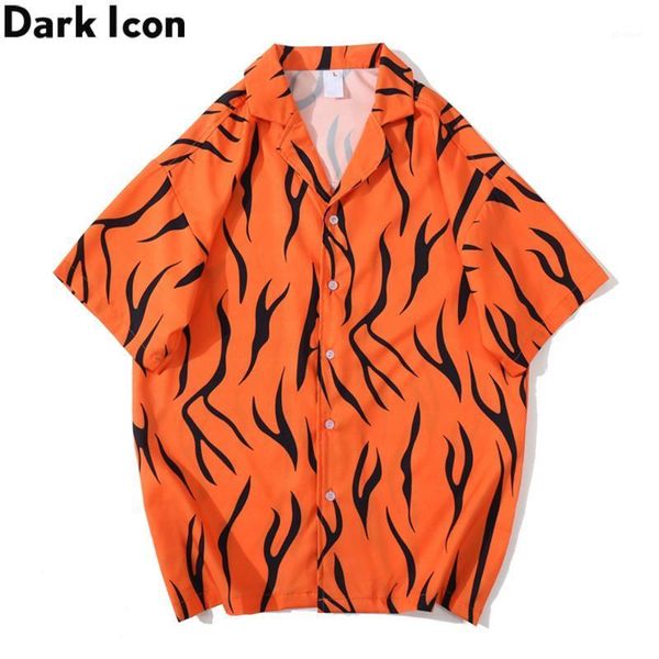 

dark printed vintage street men's shirt turn-down collar hawaiian shirts summer shirts for man1, White;black