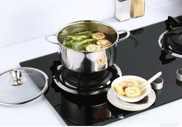 

1000ml new stainless steel kitchen cooking casserole dutch oven for induction cooker lid cover with two handles
