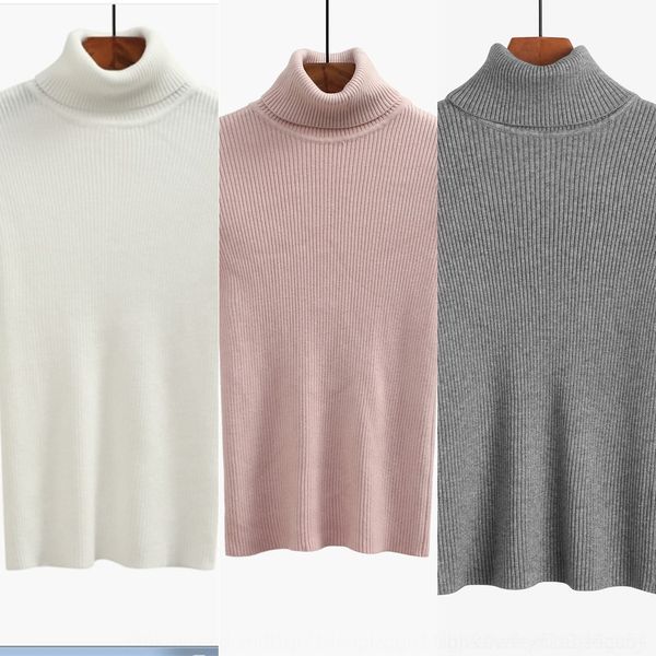

hzbhv versatilethreaded autumn winter high neck pullover pullovert-shirt pulloverbase sweater women's t-shirt thickened simple and 2020, White;black