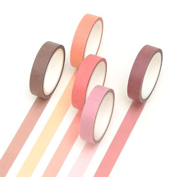 

15designs 5 шт box простой macaron твердой красочное washi лента cut off правило линия канцелярских украшений скрапбукинг маскировка лента s