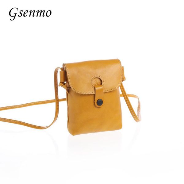 

gsenmo new japan style shoulder bag cow leather crossbody bags for women leather small phone case coin purse