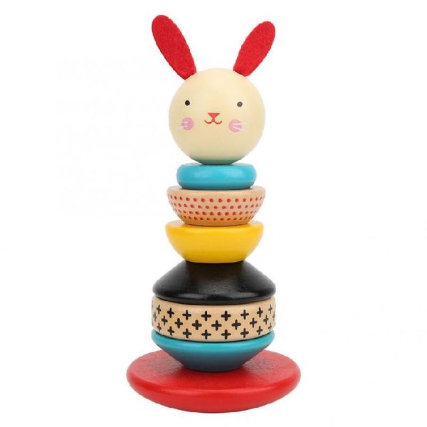 

wooden blocks building toys rabbit tumbler rainbow interactive preschool early childhood education children's educational toys 1020