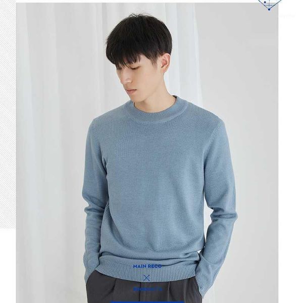 

autumn winter sweater men new product round neck fashion kintted casual men's basic bottoming shirt solid color long sleeve 1, White;black