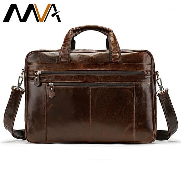 

mva genuine leather bag men's briefcase office bags for men messenger bag lapbusiness leather handbags men computer bags1