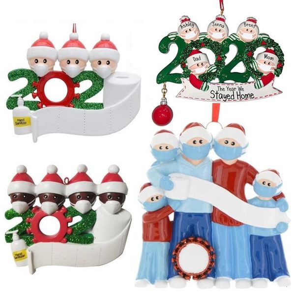 

2020 christmas isolation survivor kit one family handwritten name xmas tree pendant xmas ornament hanging t9i00627