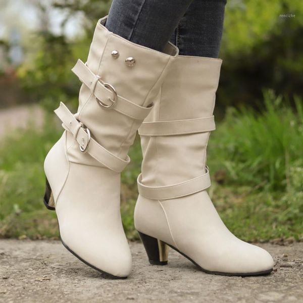 

2020 women's boots fashion round head short boots winter keep warm lady boot shoes mid-calf antiskid boot for ladies1, Black