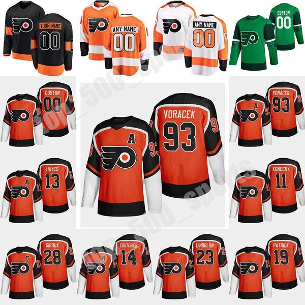 

philadelphia flyers 2021 reverse retro hockey jersey robert hagg jersey brian elliott michal neuvirth samuel morin corban knight custom, Black;red