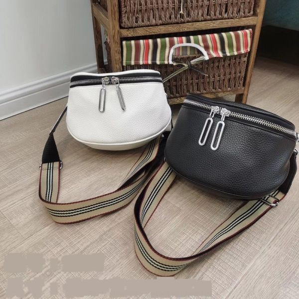 

2020 new waist broadband running running women's fashion ins fashionable soft leather round drum versatile chest bag broadband messenge