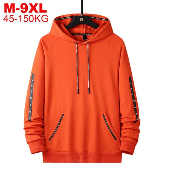 

plus size 9xl men hoodies zipper up casual hip hop streetwear mens pullover hooded sweatshirts male hoodie oversize jacket coats, Black