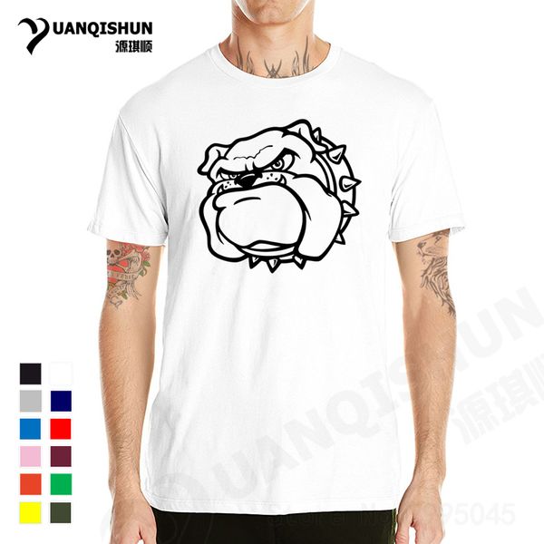 

sport yuanqishun boutique t-shirt bulldog print men t shirt anime dogs t-shirt cartoon men clothing cotton o neck short sleeve