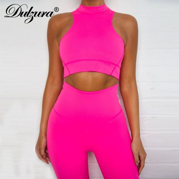 

dulzura 2019 summer women two piece set fitness sleeveless 2 piece set streetwear sportswear elegant tracksuit outfits clothes1, White